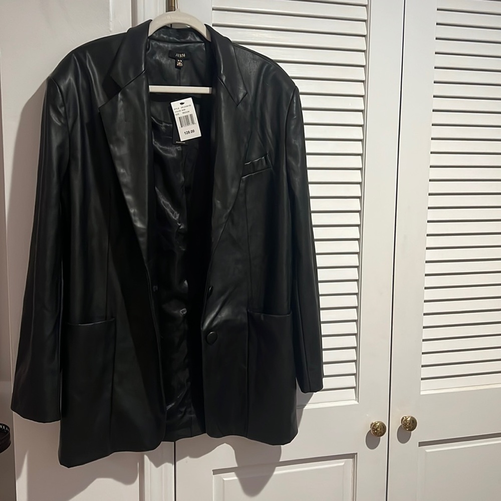 AFRM Nordstrom Faux Leather Blazer- Medium- New with Tags